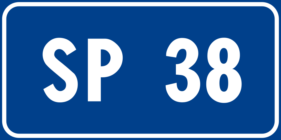 Cartello della SP38, la strada provinciale che attraversa la Forra di Tremosine